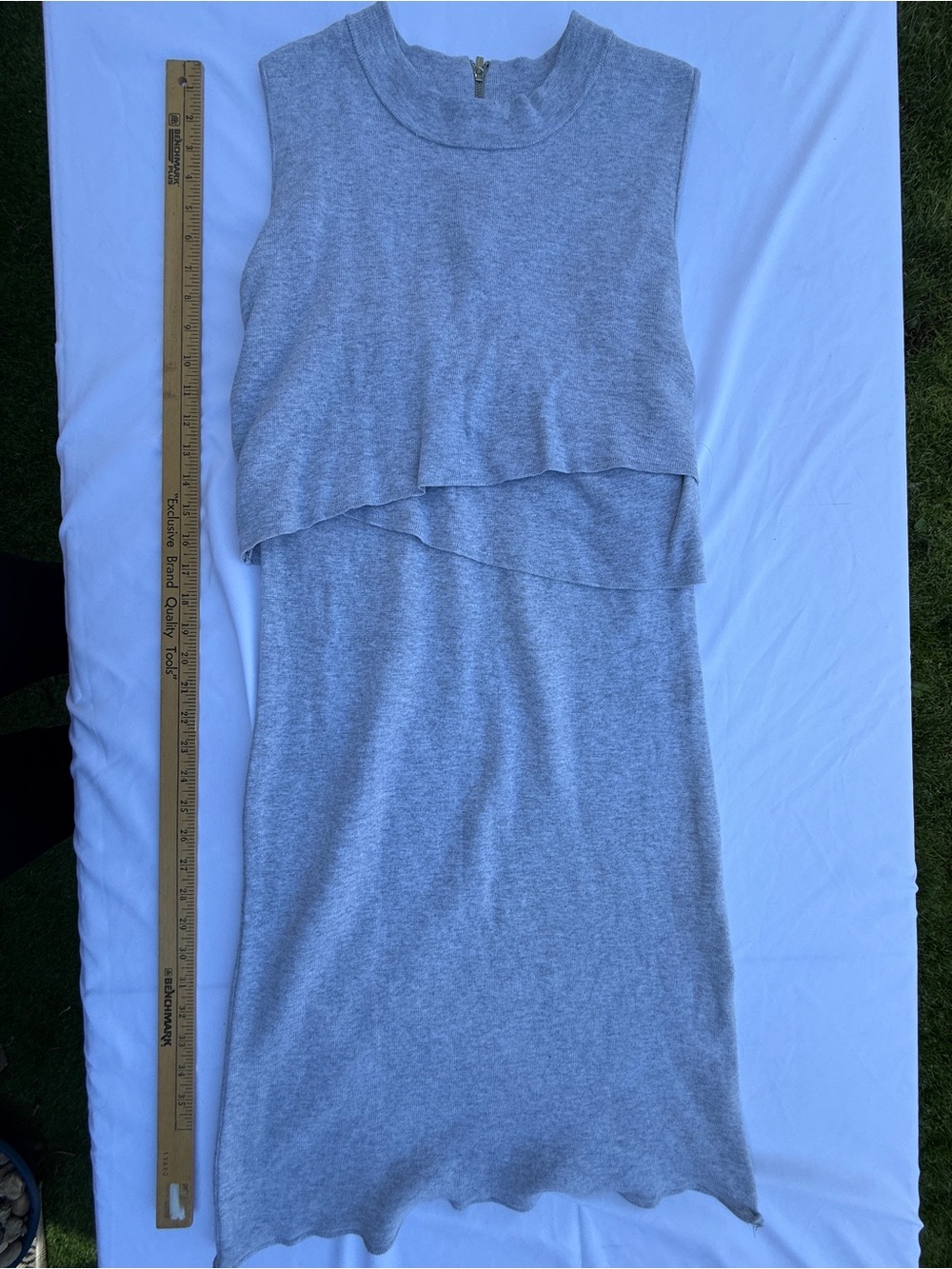 Ripe Sz L Maternity Light Gray Sleeveless Knit Midi Dress - Picture 4 of 8